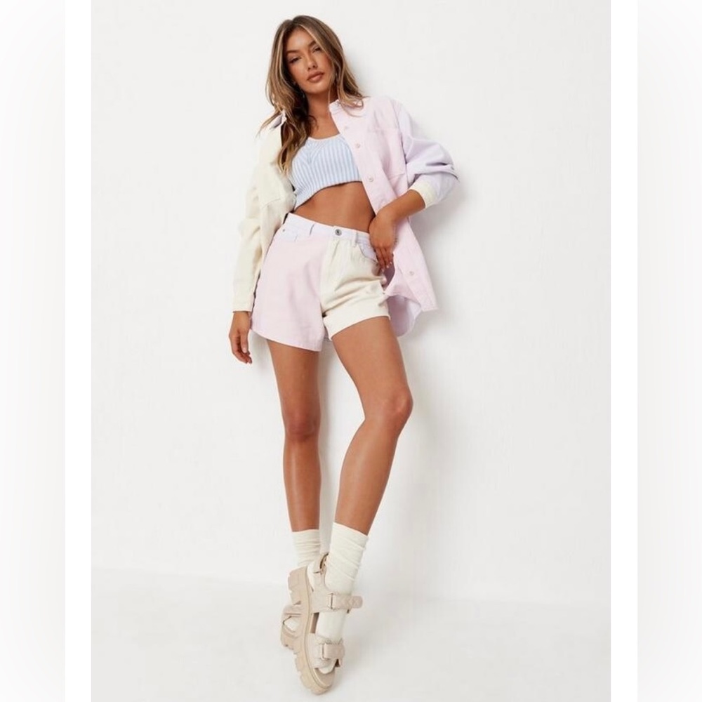 Missguided Colorblock Mom Shorts
